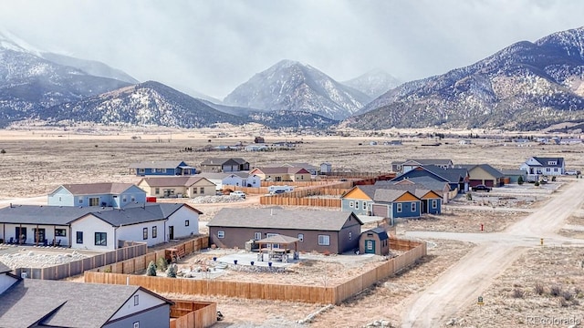 view of mountain feature with a residential view