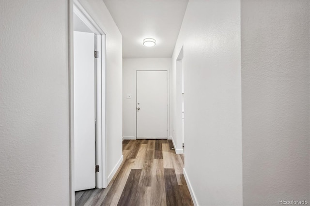 hallway featuring wood-type flooring