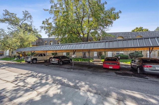 view of car parking with a carport