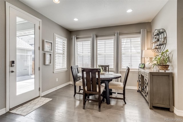 8444 E 55th Pl, Denver, CO 80238 - dining room featuring plenty of natural light, light wood finished floors, and recessed lighting