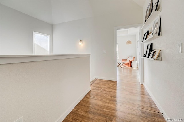 hall featuring light wood-type flooring