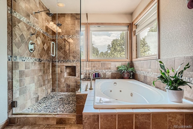 1361 Bross Ct, Evergreen, CO 80439 - bathroom with a whirlpool tub and a stall shower