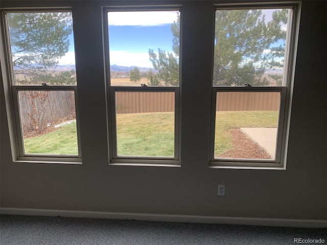 interior space featuring carpet