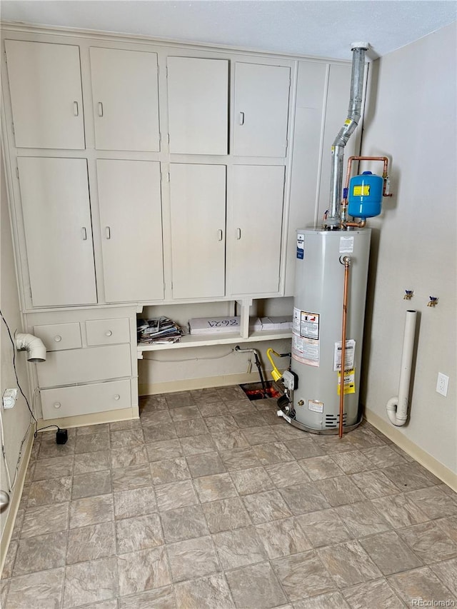 utility room with water heater