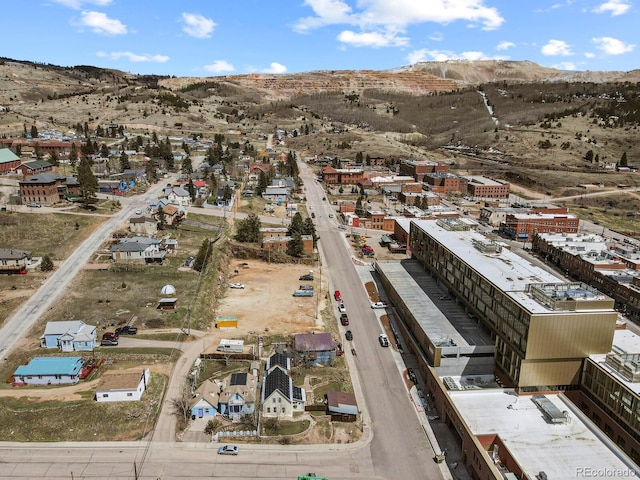 aerial view featuring a mountain view