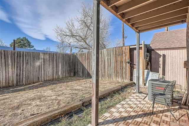 view of patio featuring a fenced backyard