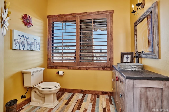 bathroom with toilet and vanity