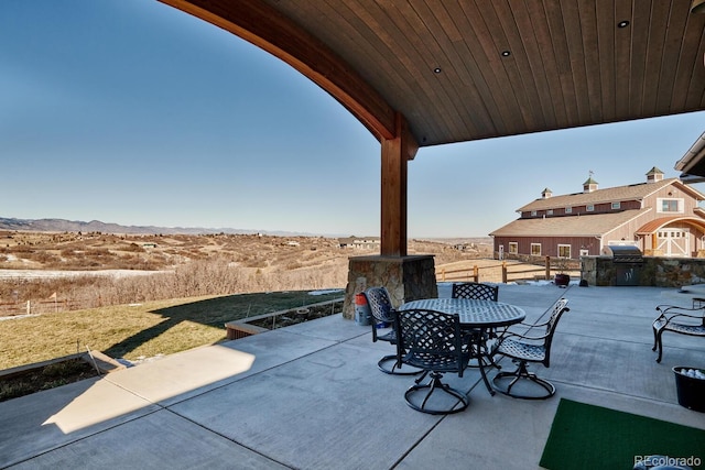 view of patio with area for grilling