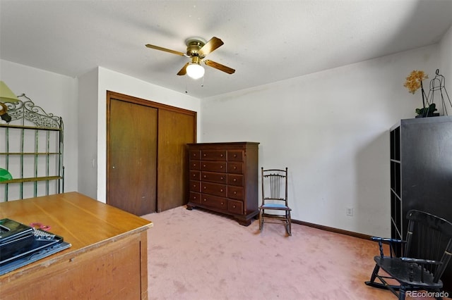 17852 E Long Ave, Centennial, CO 80016 - office area featuring a ceiling fan and light colored carpet