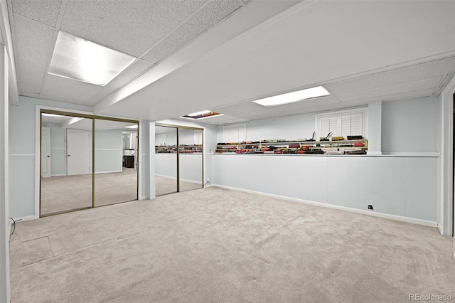 17852 E Long Ave, Centennial, CO 80016 - finished basement with a paneled ceiling and carpet floors