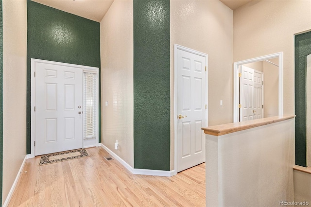 foyer entrance featuring light hardwood / wood-style flooring