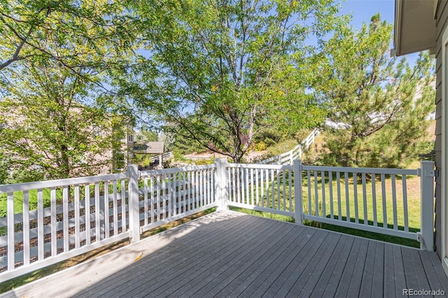 deck with a lawn