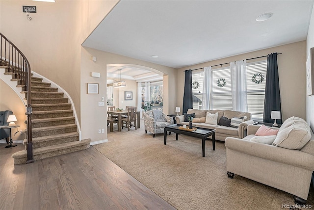 living room featuring hardwood / wood-style floors