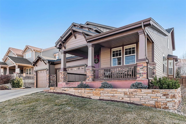 craftsman inspired home with covered porch