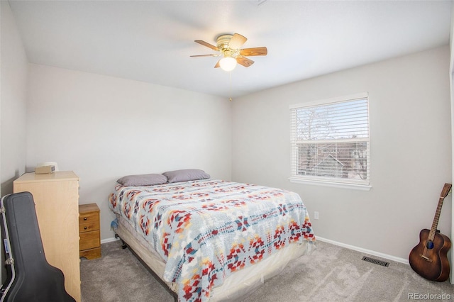 2870 Harrisburg Way, Colorado Springs, CO 80922 - carpeted bedroom with visible vents, baseboards, and ceiling fan