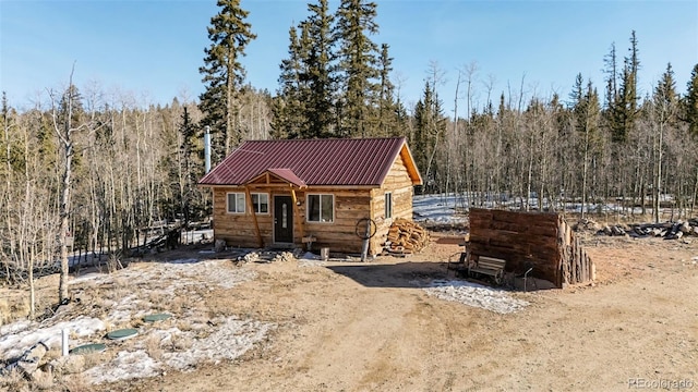 view of log home