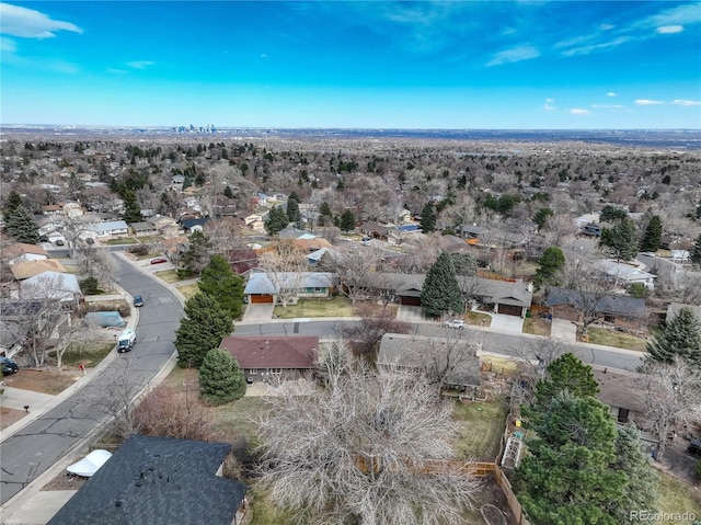 drone / aerial view with a residential view