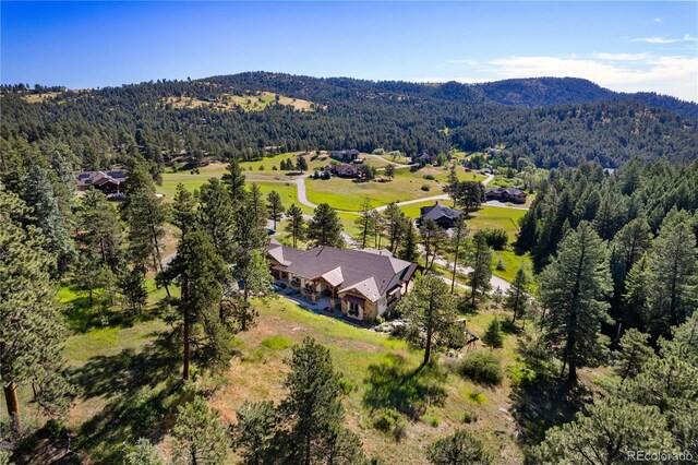 aerial view with a mountain view