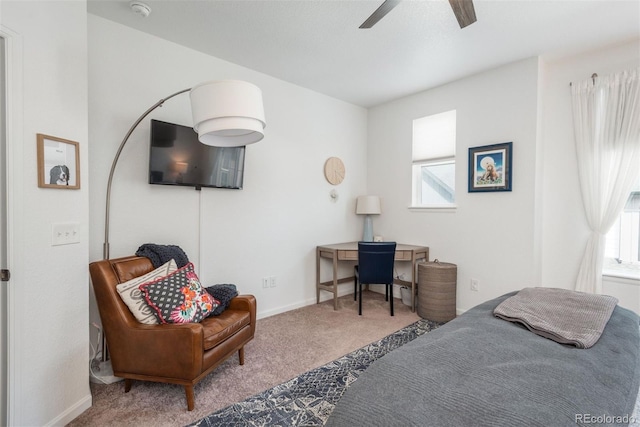 9250 Garnett Way Unit D, Arvada, CO 80007 - bedroom featuring carpet floors, an office area, and a ceiling fan