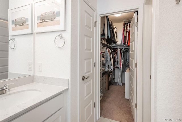 9250 Garnett Way Unit D, Arvada, CO 80007 - bathroom with vanity and a walk in closet