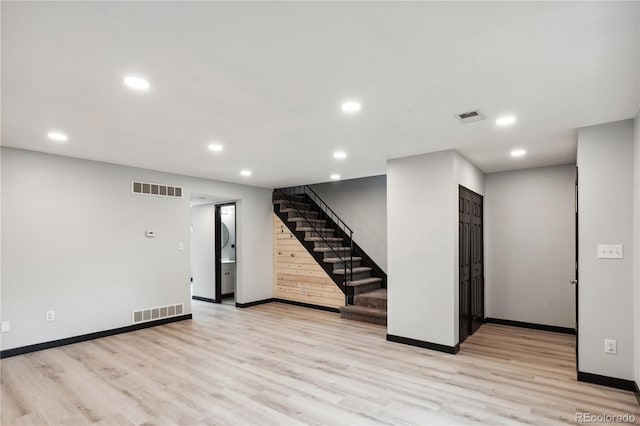 interior space featuring light wood-type flooring