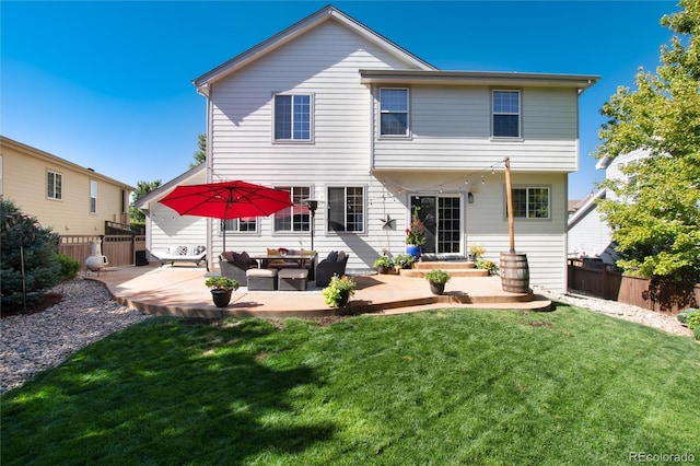 2880 Breezy Ln, Castle Rock, CO 80109 - back of house with a patio area and outdoor lounge area