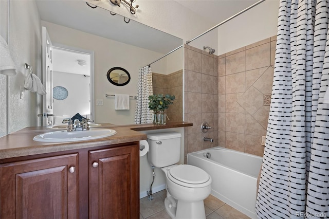 2880 Breezy Ln, Castle Rock, CO 80109 - full bath with toilet, shower / bath combo, vanity, and tile patterned floors