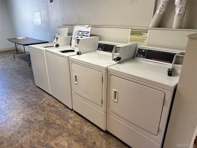 washroom with independent washer and dryer