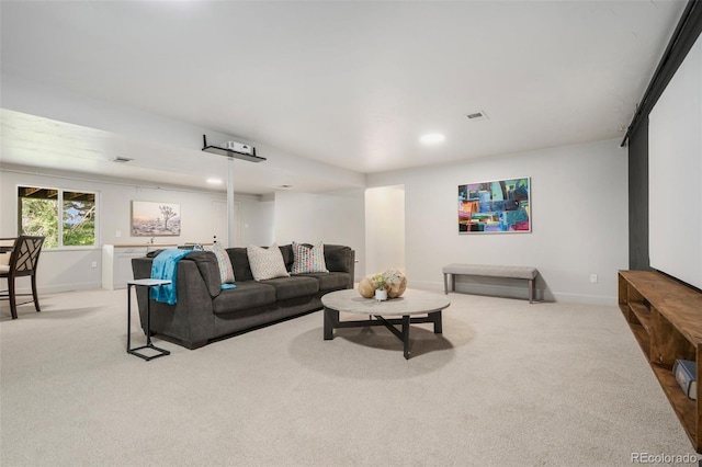 1420 W Ridge Rd, Littleton, CO 80120 - carpeted living area with baseboards and recessed lighting