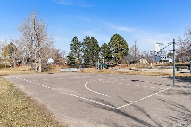 view of basketball court featuring community basketball court