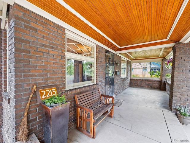 view of patio with a porch