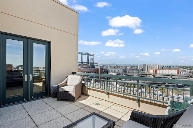 balcony with french doors