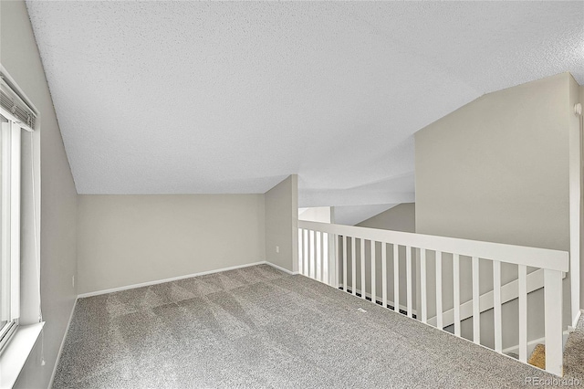 3890 S Atchison Way Unit B, Aurora, CO 80014 - bonus room featuring a textured ceiling, carpet, and vaulted ceiling
