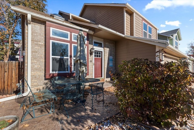 view of front of home featuring a patio area