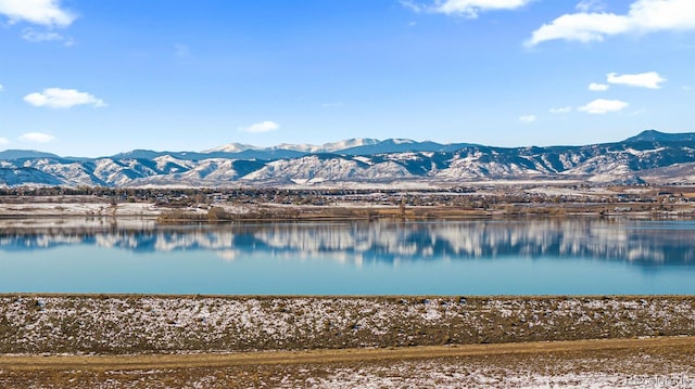 view of water feature with a mountain view