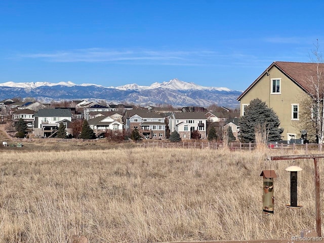 view of mountain feature with a residential view