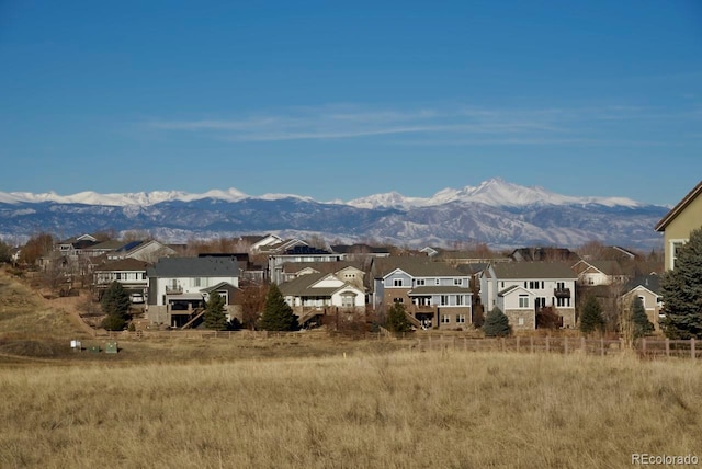 mountain view featuring a residential view