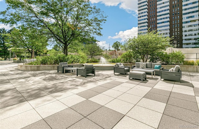 view of patio featuring outdoor lounge area