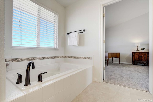 1944 Queens Canyon Ct, Colorado Springs, CO 80921 - bathroom with tile patterned floors and a garden tub