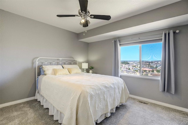 1944 Queens Canyon Ct, Colorado Springs, CO 80921 - carpeted bedroom featuring baseboards, a ceiling fan, and visible vents