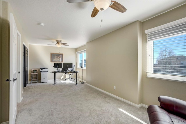 1944 Queens Canyon Ct, Colorado Springs, CO 80921 - office space featuring carpet flooring, baseboards, and ceiling fan