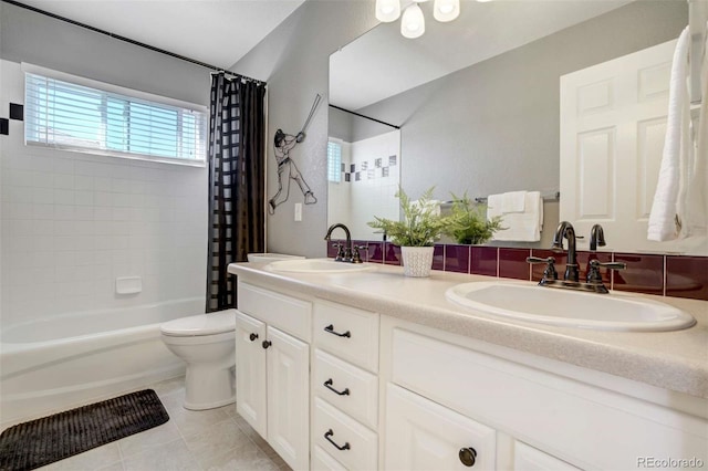 1944 Queens Canyon Ct, Colorado Springs, CO 80921 - full bathroom with a sink, shower / tub combo, toilet, and double vanity