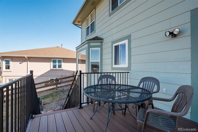 1944 Queens Canyon Ct, Colorado Springs, CO 80921 - wooden terrace featuring outdoor dining space