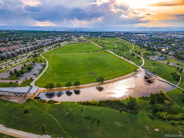 9266 E 35th Ave, Denver, CO 80238 - aerial view at dusk of a water view and a view of city