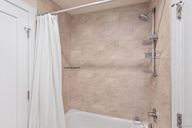 bathroom featuring shower / bath combination with curtain