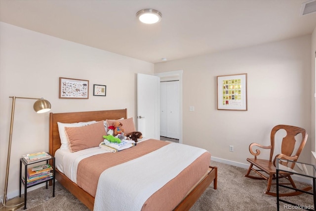 bedroom featuring carpet