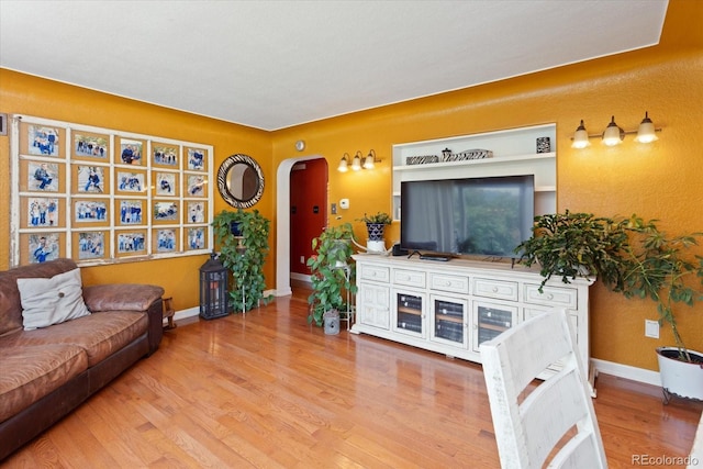 living room featuring light hardwood / wood-style floors