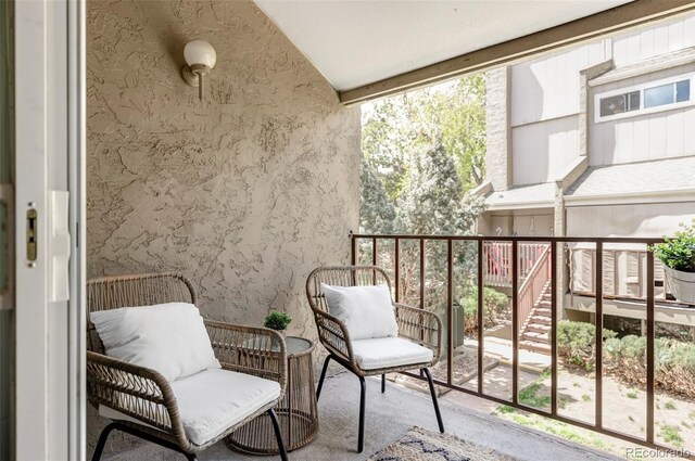 balcony with stairs