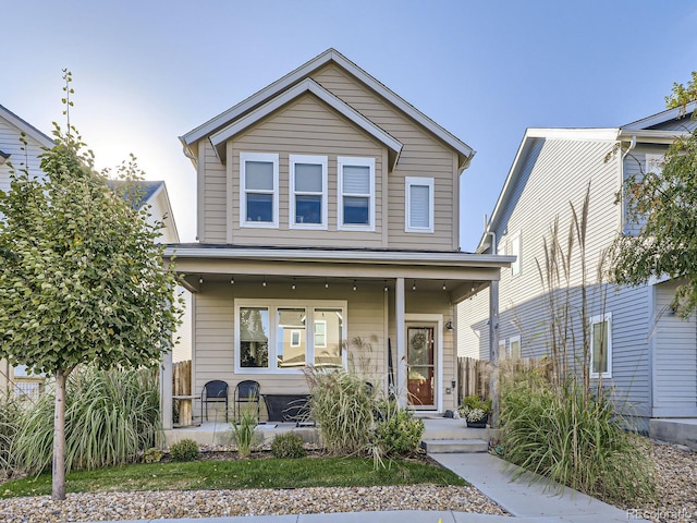 view of front of home with covered porch