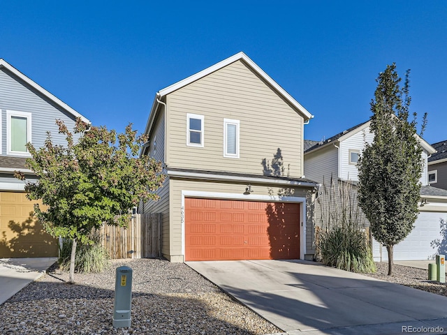 front facade with a garage